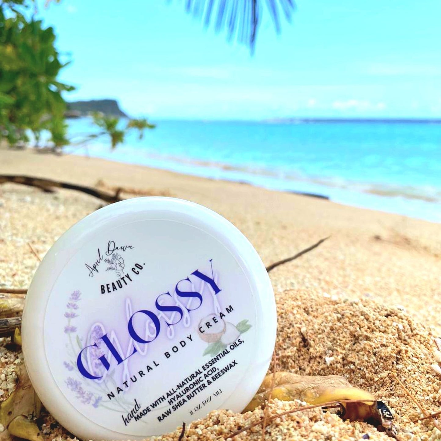 GLOSSY Natural Body Cream, Long-Lasting Eczema Relief and Skin Nourishment, 8oz