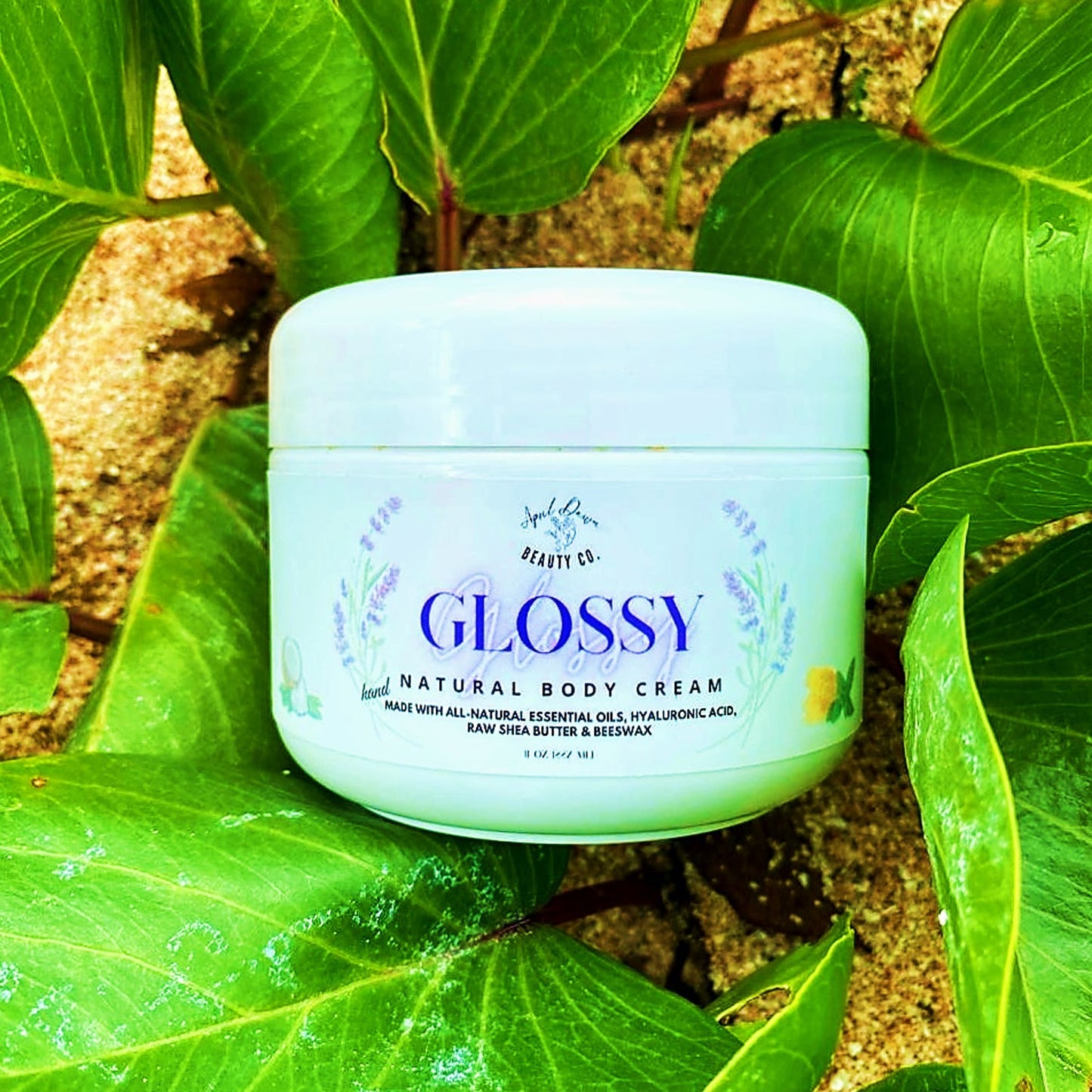 GLOSSY Natural Body Cream, Long-Lasting Eczema Relief and Skin Nourishment, 8oz
